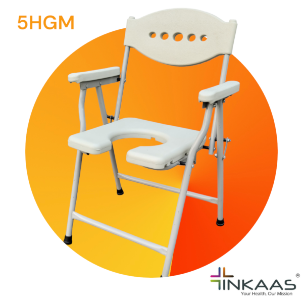 Foldable Commode Chair with PVC Handle (5HG)