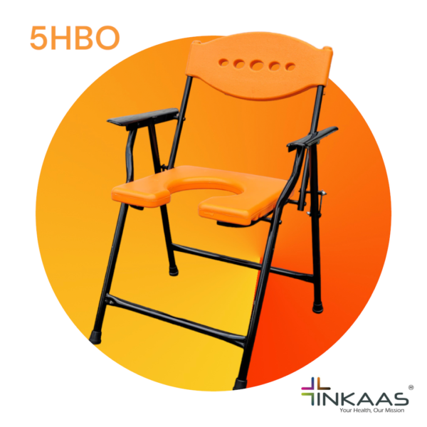 Foldable Commode Chair with MS Handle (5HB)