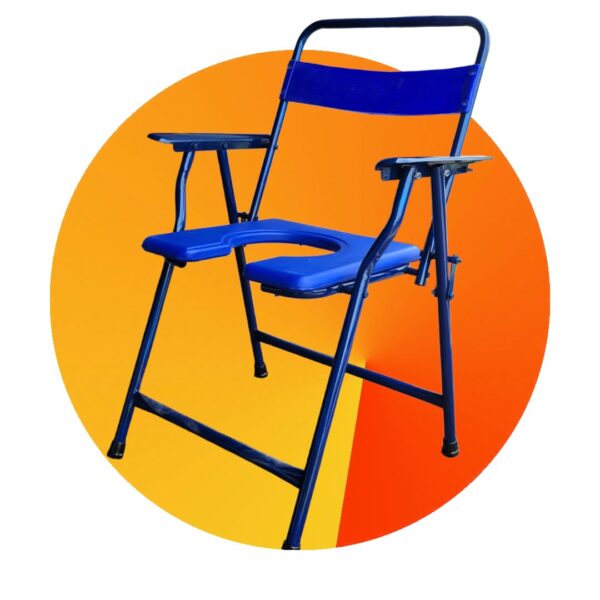 Foldable Commode Chair with MS Handle (4LB)