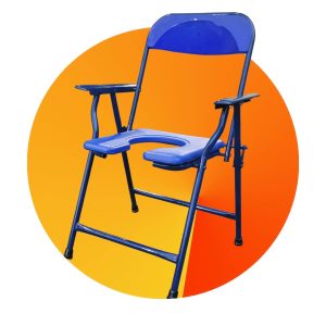 Foldable Commode Chair with MS Handle (3KBL)