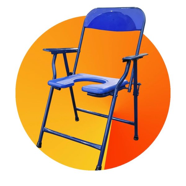 Foldable Commode Chair with MS Handle (3KBL)